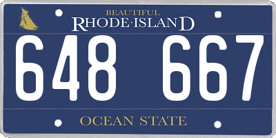 RI license plate 648667