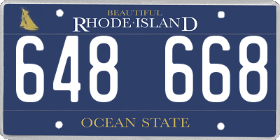 RI license plate 648668