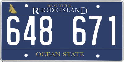 RI license plate 648671