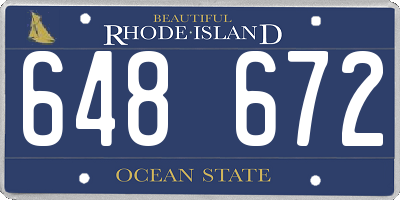 RI license plate 648672