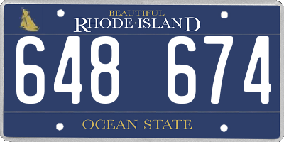 RI license plate 648674