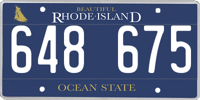 RI license plate 648675