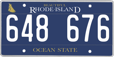 RI license plate 648676