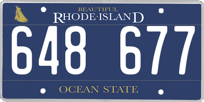 RI license plate 648677