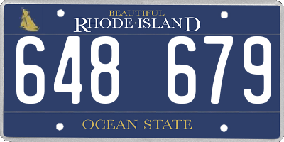 RI license plate 648679