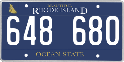 RI license plate 648680