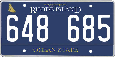 RI license plate 648685