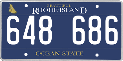 RI license plate 648686