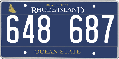 RI license plate 648687