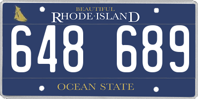 RI license plate 648689
