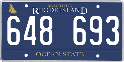 RI license plate 648693