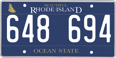 RI license plate 648694