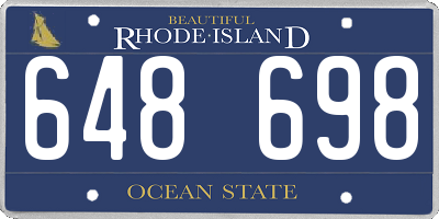 RI license plate 648698