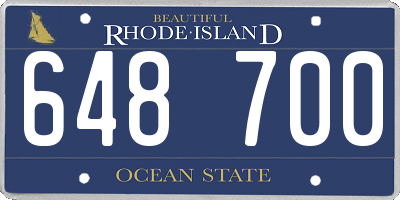 RI license plate 648700