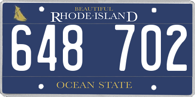 RI license plate 648702