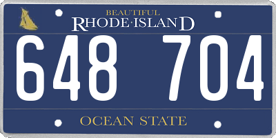 RI license plate 648704