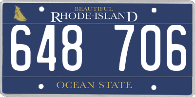 RI license plate 648706