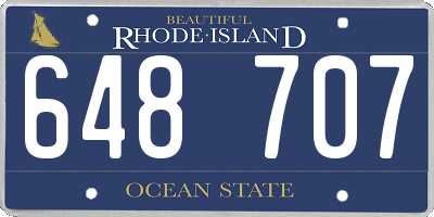 RI license plate 648707