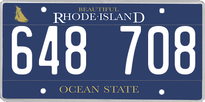 RI license plate 648708