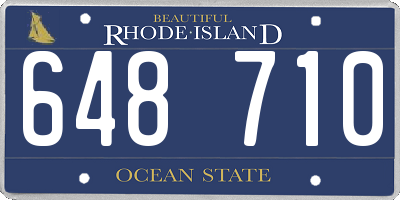 RI license plate 648710