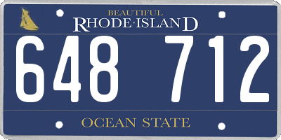 RI license plate 648712
