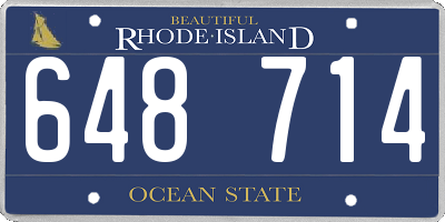 RI license plate 648714