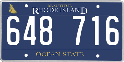 RI license plate 648716