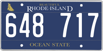 RI license plate 648717