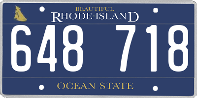 RI license plate 648718