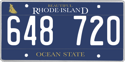 RI license plate 648720