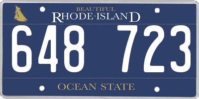 RI license plate 648723