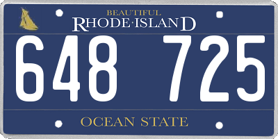 RI license plate 648725