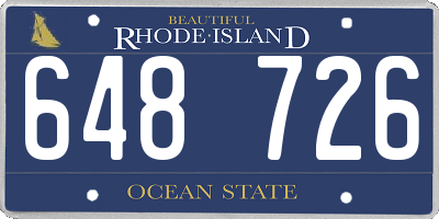 RI license plate 648726