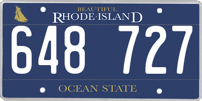 RI license plate 648727