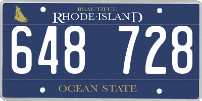 RI license plate 648728