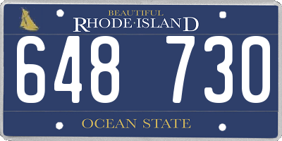 RI license plate 648730