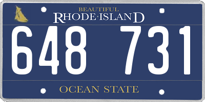 RI license plate 648731