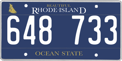 RI license plate 648733