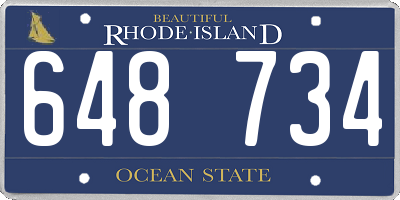 RI license plate 648734