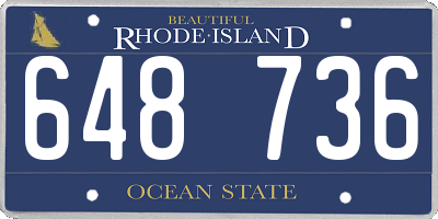 RI license plate 648736
