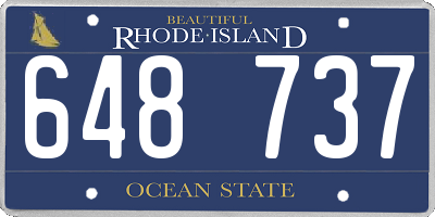 RI license plate 648737