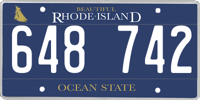RI license plate 648742