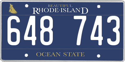RI license plate 648743