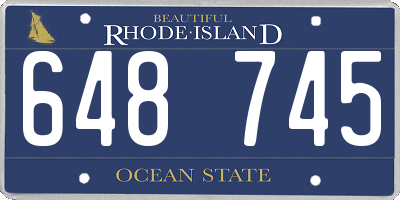 RI license plate 648745