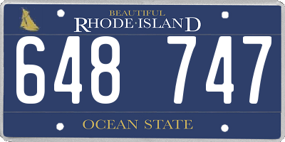 RI license plate 648747