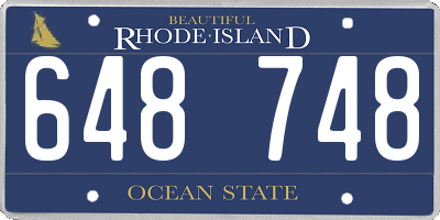 RI license plate 648748