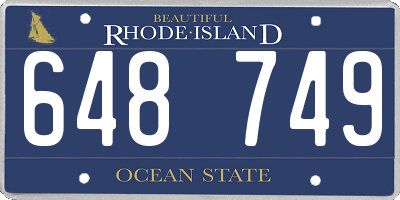 RI license plate 648749