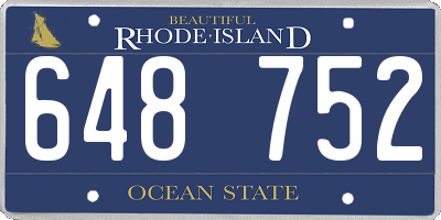 RI license plate 648752