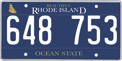 RI license plate 648753