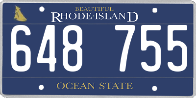 RI license plate 648755